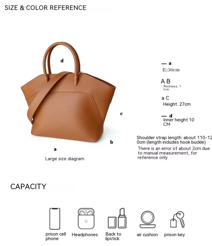 Bolso Tote de Cuero Estilo Alas Portátil