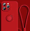 Funda de Silicona Líquida con Soporte Anular - Diseño Compatible