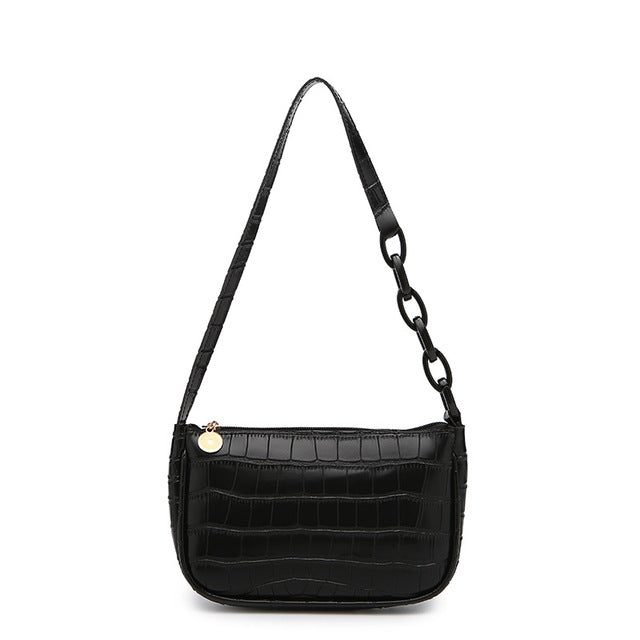 Bolso de Hombro para Mujer Diseño de Cocodrilo con Cadena