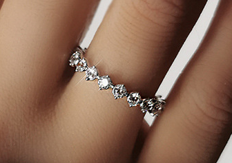 Anillo de Boda de Diamantes en Plata 925 Spring Qiaoer para Mujeres