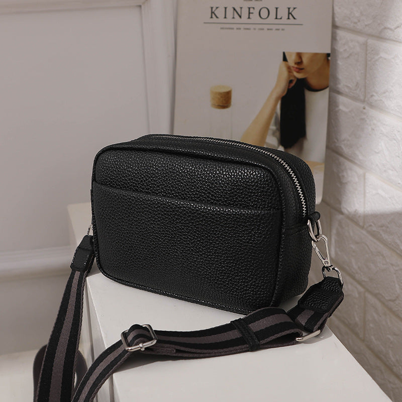 Bolso Bandolera de Color Sólido para Mujeres con Correa Ancha