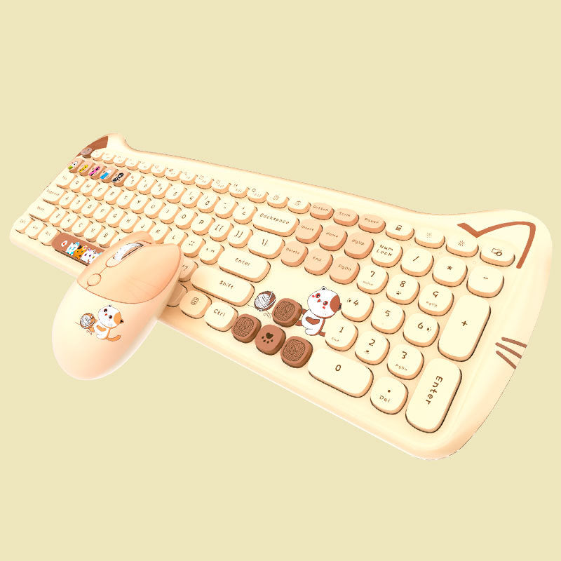 Set de Teclado y Ratón Inalámbrico para Chicas (Estilo Punk)
