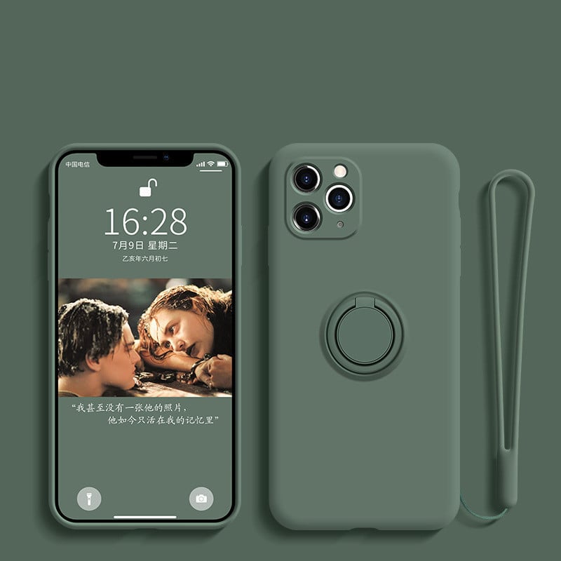 Funda de Silicona Líquida con Soporte Anular - Diseño Compatible