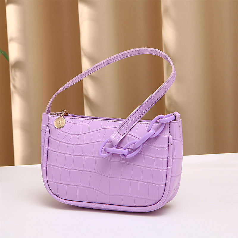 Bolso de Hombro para Mujer Diseño de Cocodrilo con Cadena