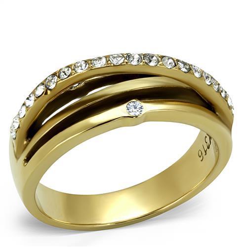 TK2611 - Anillo de acero inoxidable de oro IP (revesado de iones) con grado superior